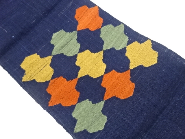 紗紬抽象模様織出し名古屋帯